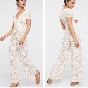 Free People Mia Floral Jumpsuit Sz 10